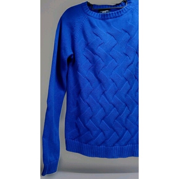 Lands' End Women's Drifter Sweater Blue Cable Knit Cotton Pullover M 10-12 EUC - Picture 2 of 8